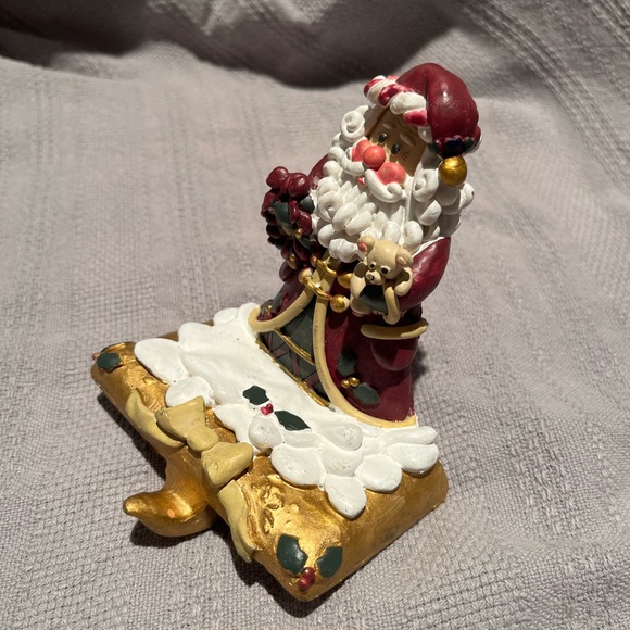 Nostalgic Christmas Polymer Clay Stocking Holder - Santa - Picture 2 of 3